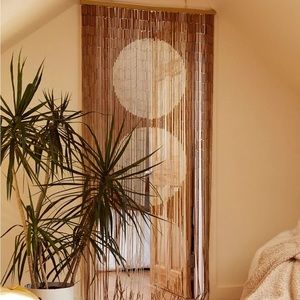 Urban Outfitters Bamboo Big Dot Natural Bamboo Beaded Curtain